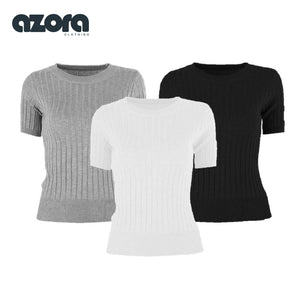 AZORA Knitted Ribbed Top